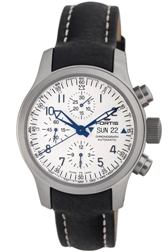 Fortis Mens 635.10.12.L.01 B-42 Flieger Automatic White Dial Chronograph Watch